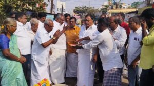 கொளத்தூர் விநாயகபுரம் பேருந்து நிறுத்தம் புதிய கட்டிட பணிக்கான பூமி பூஜை