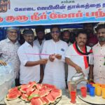 நீர் மோர் பந்தல் பல்சமய நல்லுறவு இயக்க தலைவர் முகமது ரஃபி திறந்து வைத்தார்
