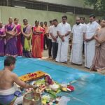 ஸ்ரீ மீனாட்சி அரசு மகளிர் மேல்நிலைப் பள்ளியில் சைக்கிள் ஸ்டாண்ட் அமைப்பதற்கான  பூமி பூஜை -தொடங்கி வைத்த எம்எல்ஏ நல்லதம்பி