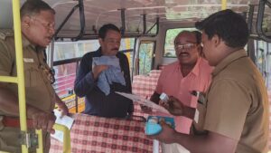 கொளத்தூர் -பள்ளி வாகனங்கள் ஆய்வு.