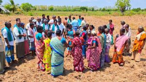 மத்திய , மாநில அரசை கண்டித்து குருவாடி கிராமத்தில் பெண்கள் கும்மியடித்து விவசாயிகள் கண்டன ஆர்ப்பாட்டம்