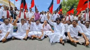 உதயநிதி ஸ்டாலின் கைது: புதுச்சேரியில் திமுகவினர் சாலை மறியல் போராட்டம் – எம்.எல்.ஏ.க்கள் உள்பட பலர் கைது