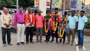 தேசிய அட்யா பட்யா போட்டியில் பதக்கம் வென்ற வீரர்களுக்கு உற்சாக வரவேற்பு